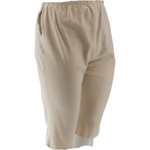 NWT LANDS' END WOMEN'S SPORT KNIT HIGH RISE CAPRI PANTS LIGHT STONE PXS